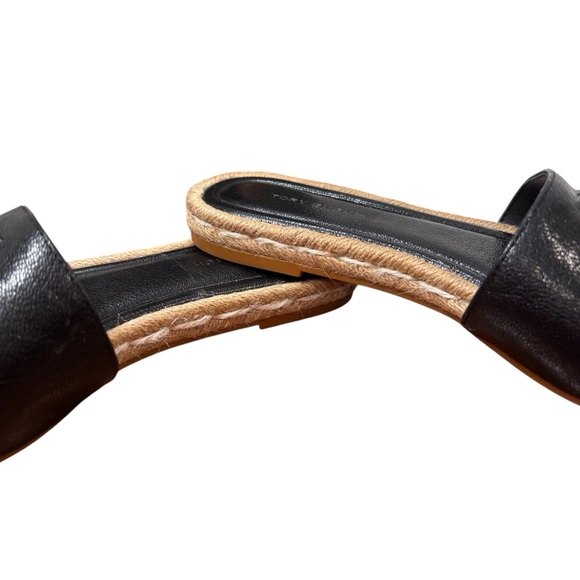 Tory Burch Everly Leather Espadrille Black Slides Sandals Women's Size 6.5 NWOB - Picture 5 of 9